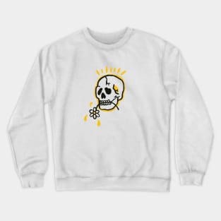 skulls happy skull skeleton flower happy face Crewneck Sweatshirt